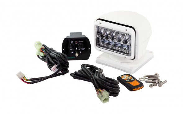 Прожектор с дистанционным управлением, белый корпус, светодиодный, брелок и джойстик, модель 220