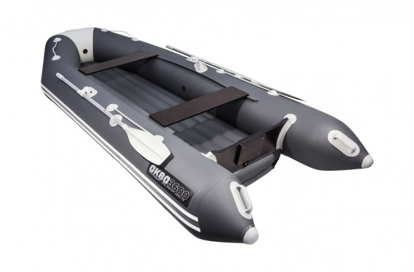 Надувная лодка ПВХ, АКВА 3600 НДНД, графит/светло-серый
