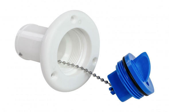 Горловина заливная для воды, пластиковая, белая, под шланг 38 мм, Marine Rocket