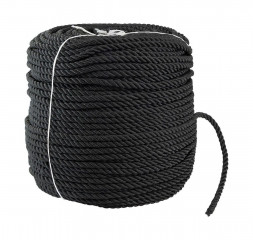 Веревка якорная 3-прядная d14мм, L150м, черный, Marine Rocket