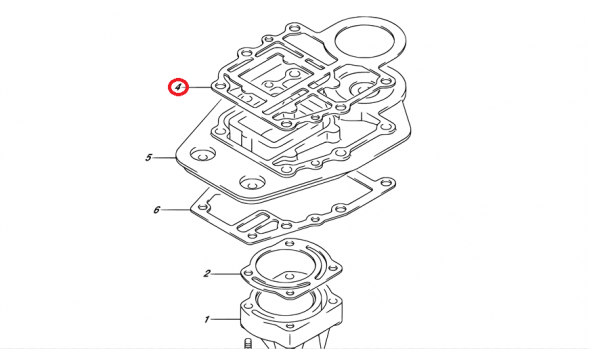 Прокладка под блок Suzuki DT9.9-15 (11433-93911) (Omax)