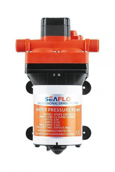 Помпа водоподающая мембранная SeaFlo, 12 В, 11.3 л/мин, 3.8 бар, 7.5 А