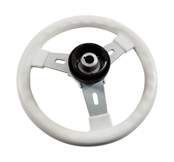 Рулевое колесо ELBA обод белый, спицы серебрянные д.320 мм