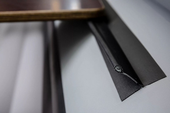 Надувная лодка ПВХ, RiverBoats RB 370 НДНД, ф/б, черно-серый