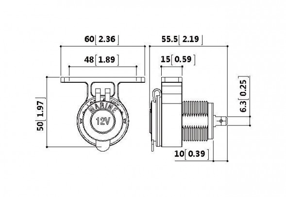 Разъем прикуривателя для крепления под приборной панелью