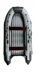 Надувная лодка ПВХ, RiverBoats RB 390 НДНД, черно-серый