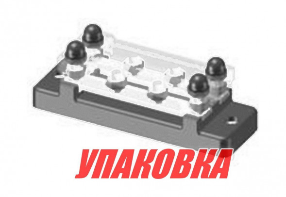 Колодка распределительная электромонтажная с защитной крышкой, 2 планки по 2 контакта (упаковка из 4 шт.)