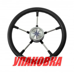 Рулевое колесо RIVA RSL обод черный, спицы серебряные д. 360 мм (упаковка из 15 шт.)