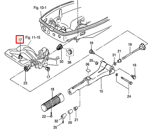 Втулка румпеля пластиковая Tohatsu 9.9-30, M40C (WaveMarine)