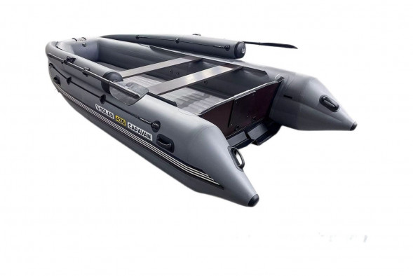 Надувная лодка ПВХ, SOLAR-430 Caravan Super Jet tunnel с фальшбортом, серый