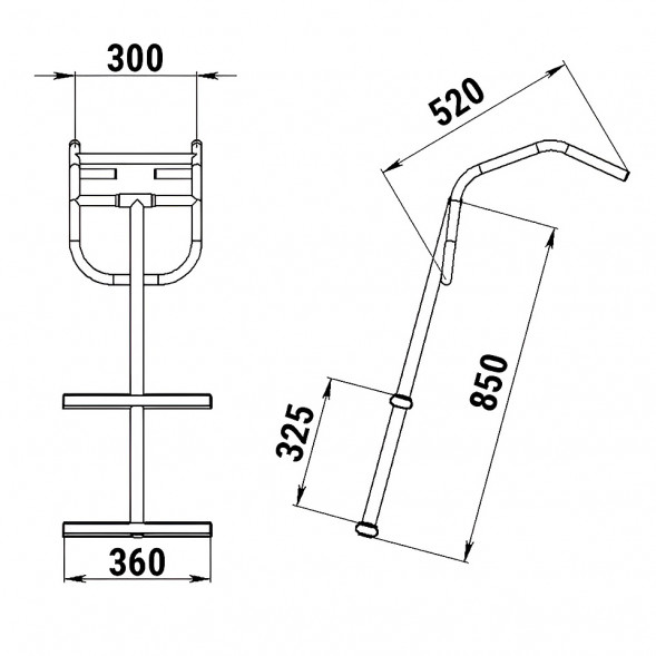 Трап дайверский для надувных лодок, 2 серых ступени (ширина 360 мм.)