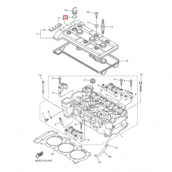 Кольцо уплотнительное Yamaha (93210-19123) (PREMARINE)