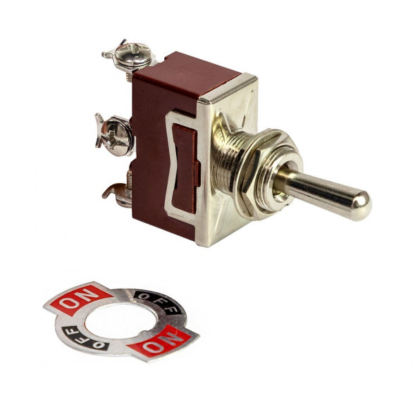 Тумблер трехпозиционный (ON)-OFF-(ON) 12 В/15А 3P (упаковка из 10 шт.)
