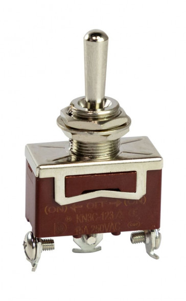 Тумблер трехпозиционный (ON)-OFF-(ON) 12 В/15А 3P (упаковка из 10 шт.)