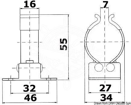 Держатель багра/весла/удилища, нержавеющая сталь