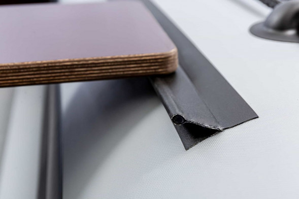 Надувная лодка ПВХ, RiverBoats RB 390 НДНД, серо-белый