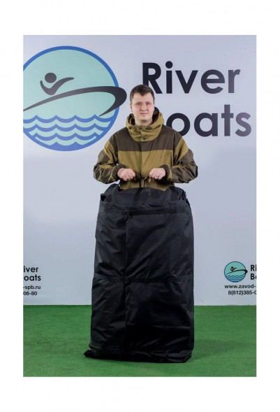 Надувная лодка ПВХ, RiverBoats RB 390 НДНД, серо-белый