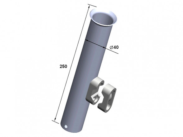 Держатель спиннинга 250х37 нержавеющая сталь.