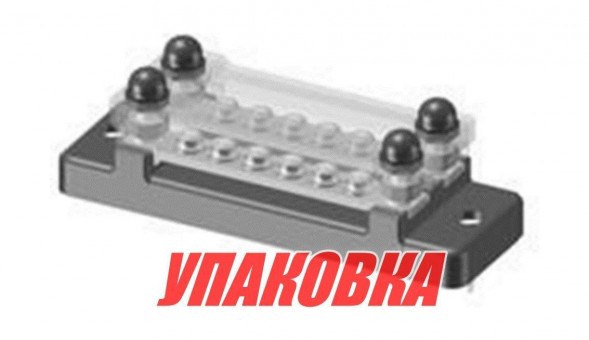 Колодка распределительная электромонтажная с защитной крышкой, 2 планки по 6 контактов (упаковка из 2 шт.)