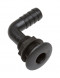 Разъем водосброса угловой под шланг 3/4 (20 мм), черный (упаковка из 6 шт.)