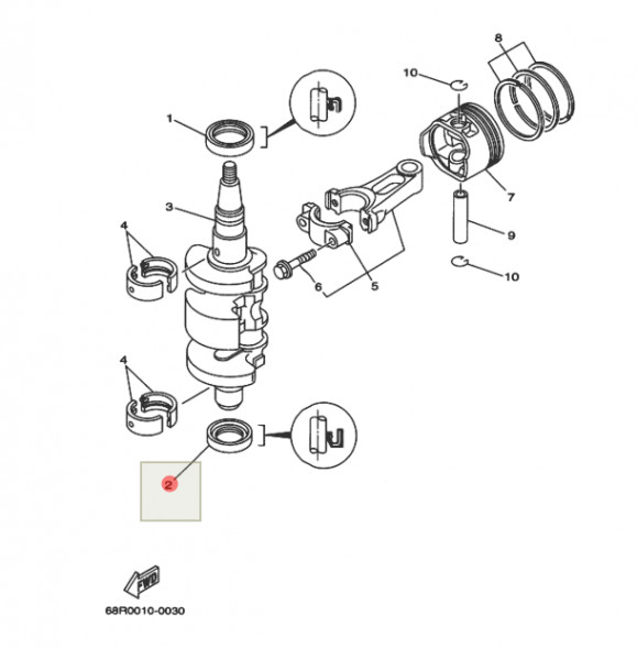 Сальник Yamaha (93101-25M69; F9.9-01.01.00.13) (25x37x7) (PREMARINE)
