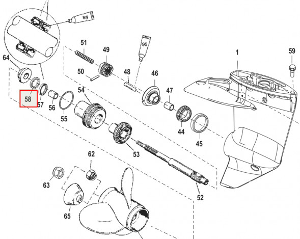 Сальник Mercury (26-821928) (16x29x8) (KACAWA)