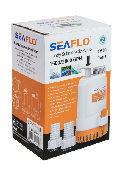 Помпа осушительная 12 В 1500GPH (5677 л/ч), SeaFlo (упаковка из 10 шт.)