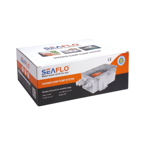 Помпа для ванной водооткачивающая с боксом SeaFlo 750 галлон/час, патрубок 19 мм, 12V