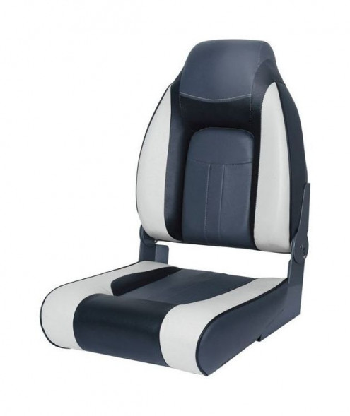 Кресло складное мягкое Premium Designer High Back Seat, серый/чёрный