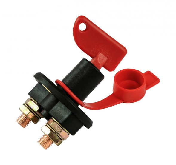 Выключатель массы-ключ &quot;OFF-ON&quot; (1 АКБ) 100А с защитным колпачком, Marine Rocket