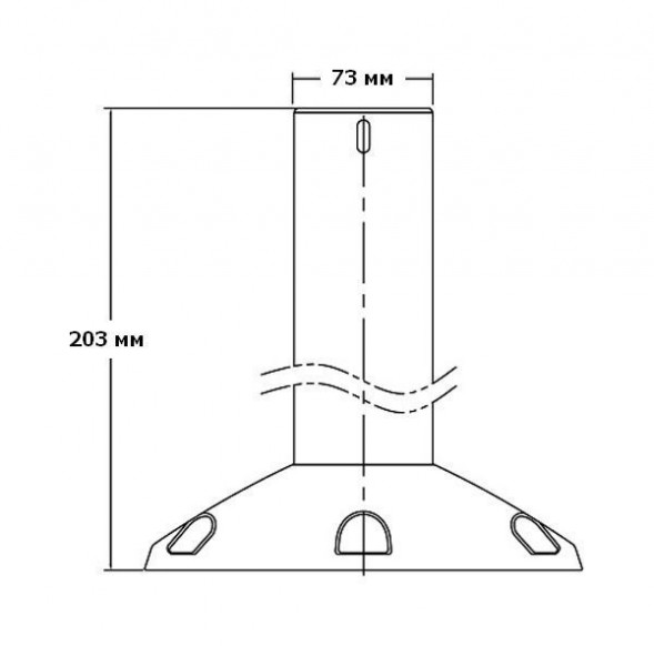 Стойка COLUMBIA под сиденье 200 мм, диаметр 73 мм, основание 230 мм