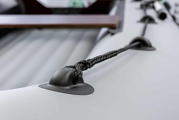 Надувная лодка ПВХ, RiverBoats RB 430 НДНД, серо-белый