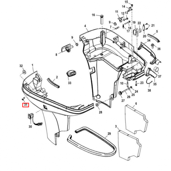 Фитинг (контроль охлаждения) MERCURY 6-250 (Quicksilver)