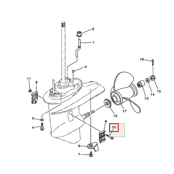 Винт решетки водозабора Yamaha 30 (YUELANG)