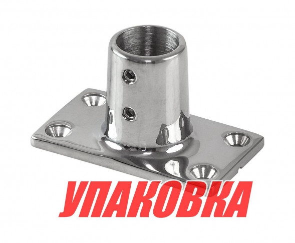 Основание стойки леера (25,4 мм), 90 град, прямоугольное, Marine Rocket (упаковка из 10 шт.)