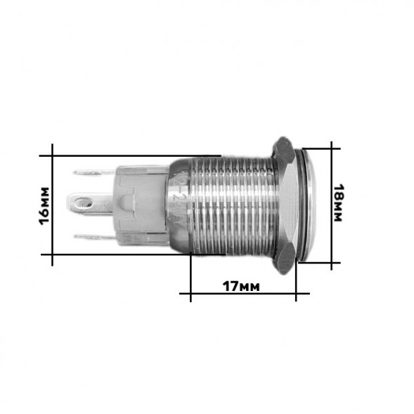 Переключатель кнопочный с фиксацией вкл/выкл желтая подсветка 12В NEKEKE