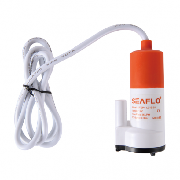 Помпа водооткачивающая SeaFlo погружная, 12V 16 л/мин