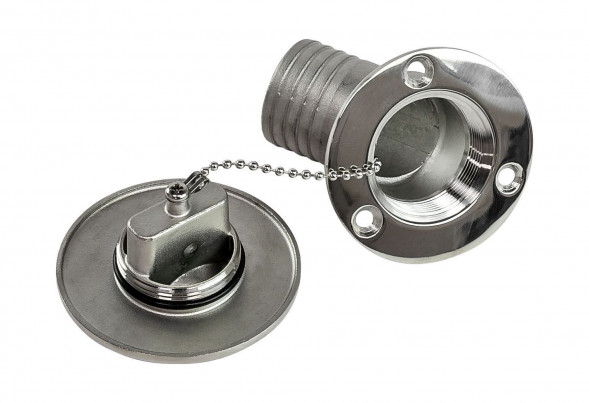 Горловина заливная для бензина, угловая, под шланг 50 мм, Marine Rocket