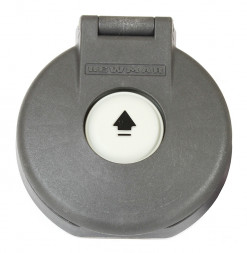Палубная кнопка, пластик, открытая, серая