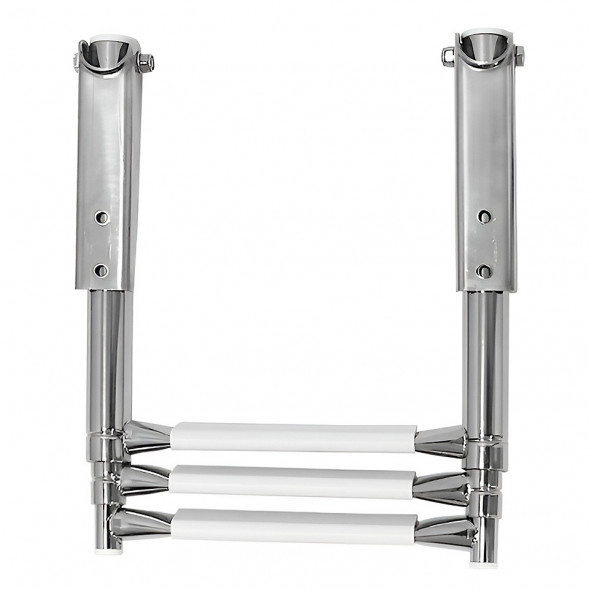 Трап телескопический складной, 3 белых ступени (ширина 310 мм.)