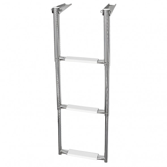 Трап телескопический складной, 3 белых ступени (ширина 310 мм.)