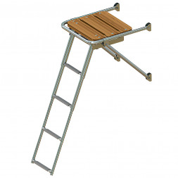 Платформа кормовая с трапом 4 ступени серые