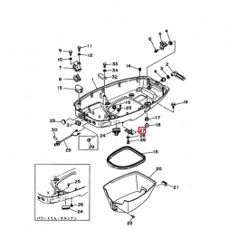 Скоба крепления топливного шланга к поддону Yamaha 40-225 (6E5-24367-01)