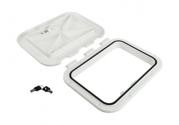 Люк 280х375 мм с замком, белый