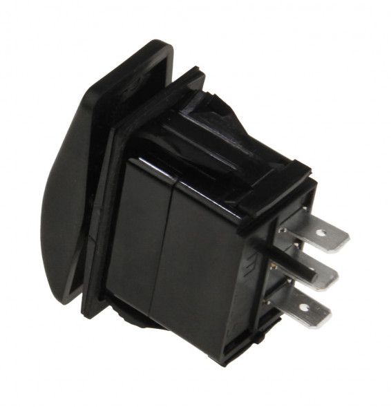 Переключатель трехпозиционный (ON)-OFF-(ON) 12 В/20А 3Р без фиксации