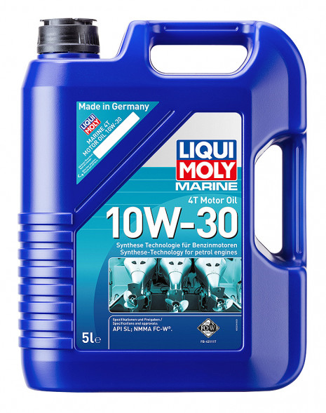 Синтетическое моторное масло LIQUI MOLY Marine 4T Motor Oil 10W-30 для четырехтактных двигателей, 5 л