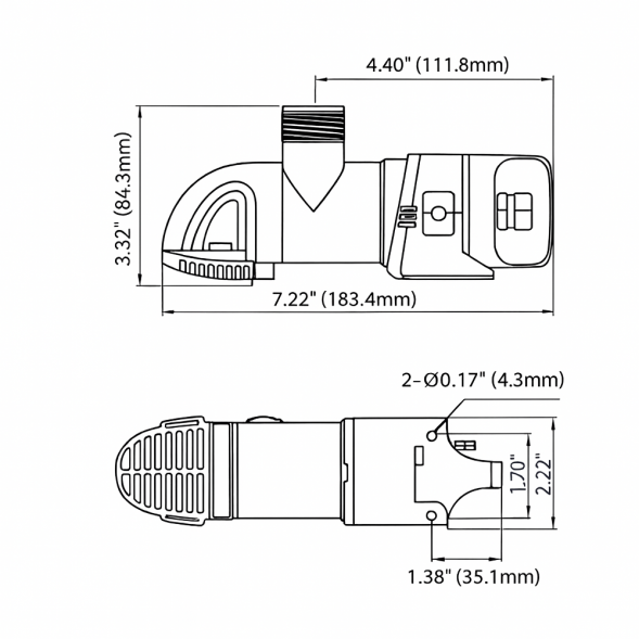 Помпа водооткачивающая SeaFlo трюмная, 12V 1100 галлон/час, патрубок 19/25/29 мм