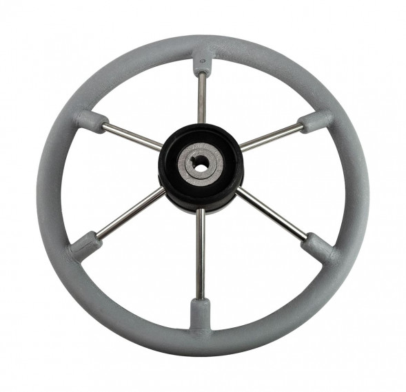 Рулевое колесо LEADER TANEGUM серый обод серебряные спицы д. 400 мм