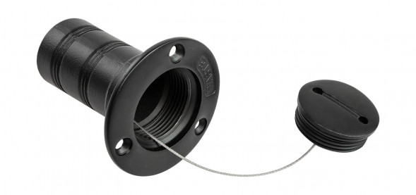 Горловина заливная для бензина 38 мм, ключ, цвет черный, Marine Rocket