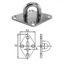 Планка ромб с проушиной 6 мм AISI 304